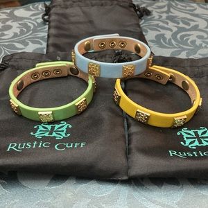 Rustic Cuff leather bracelet set- excellent condition with bags